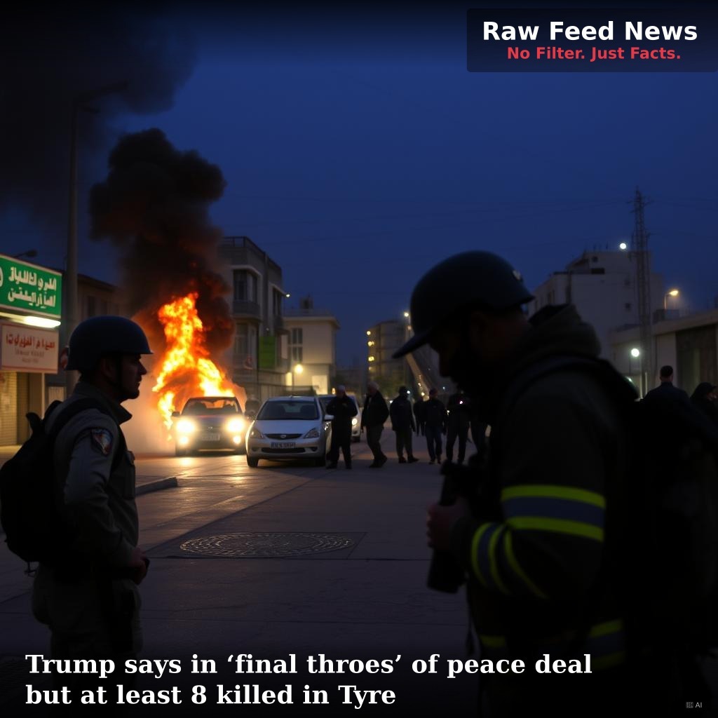 Trump says in ‘final throes’ of peace deal but at least 8 killed in Tyre