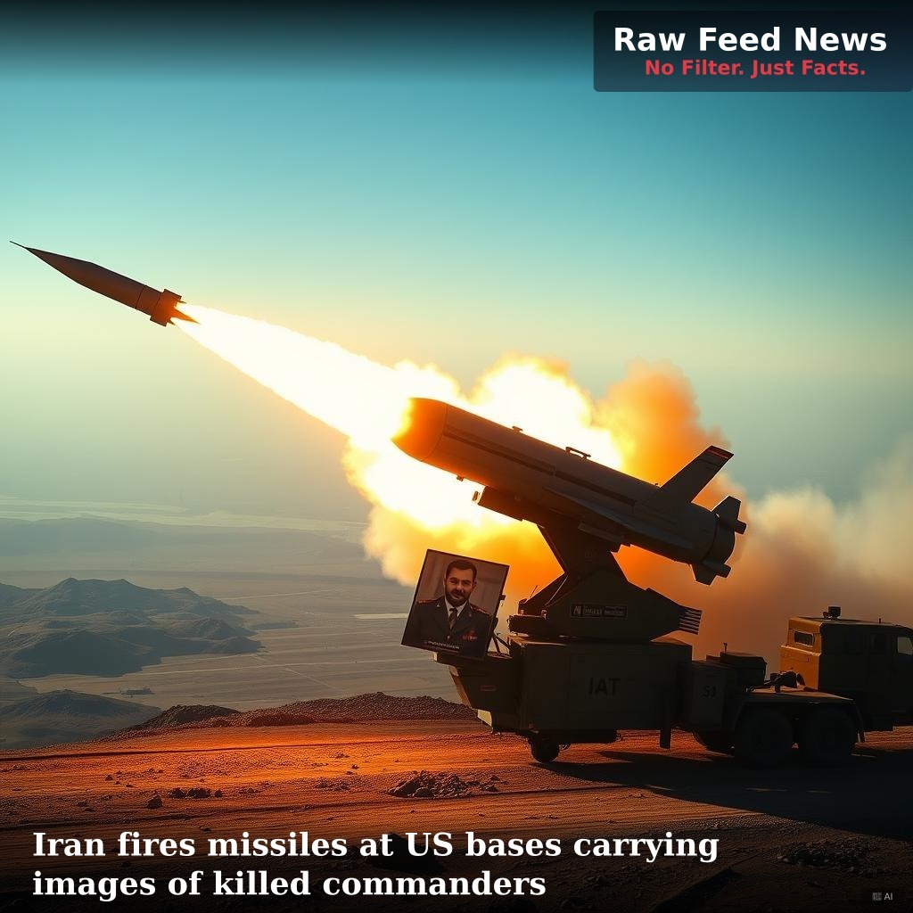 Iran fires missiles at US bases carrying images of killed commanders