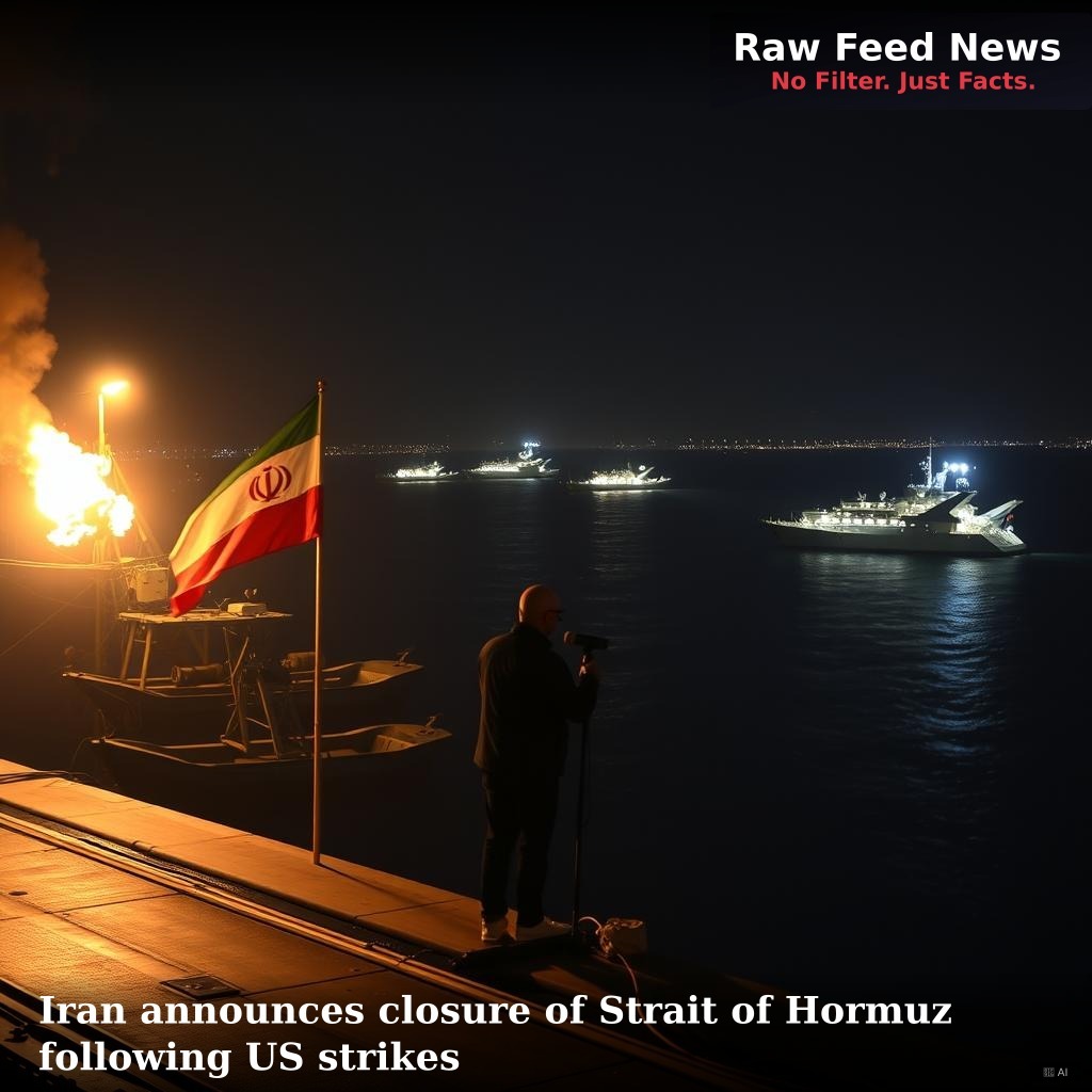 Iran announces closure of Strait of Hormuz following US strikes
