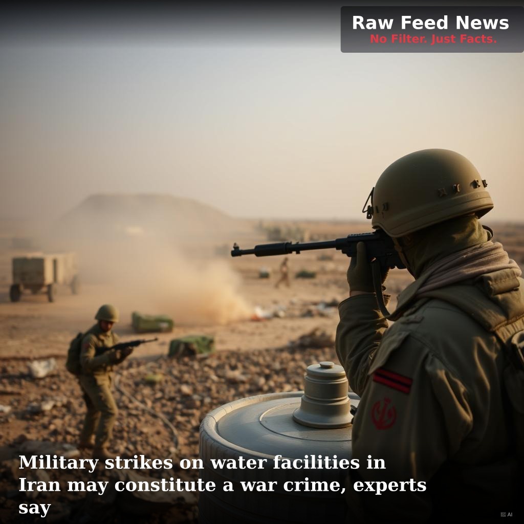 Military strikes on water facilities in Iran may constitute a war crime, experts say