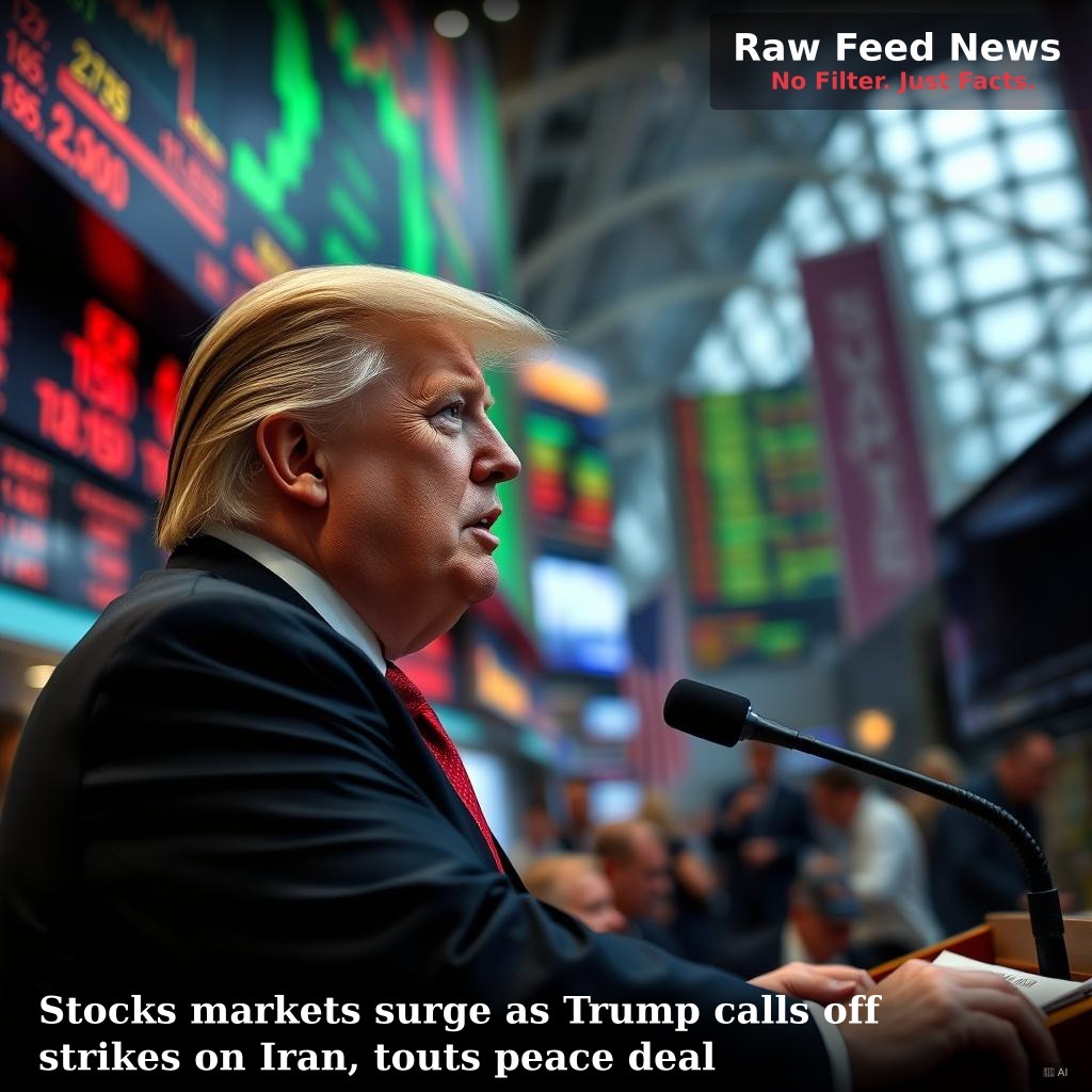 Stocks markets surge as Trump calls off strikes on Iran, touts peace deal