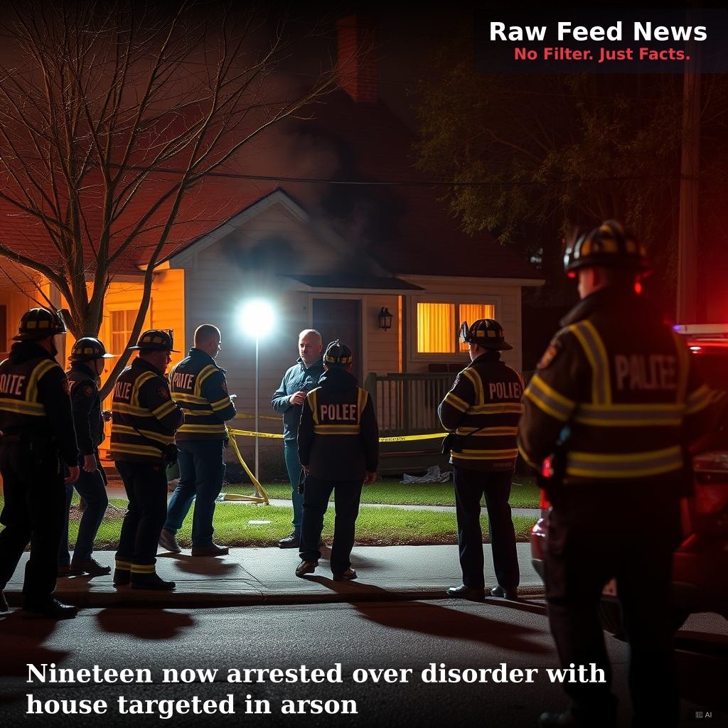 Nineteen now arrested over disorder with house targeted in arson