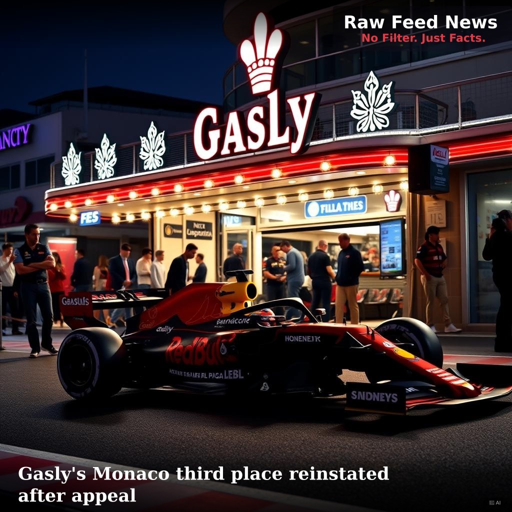 Gasly's Monaco third place reinstated after appeal