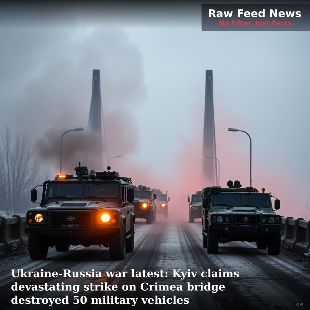 Ukraine-Russia war latest: Kyiv claims devastating strike on Crimea bridge destroyed 50 military vehicles