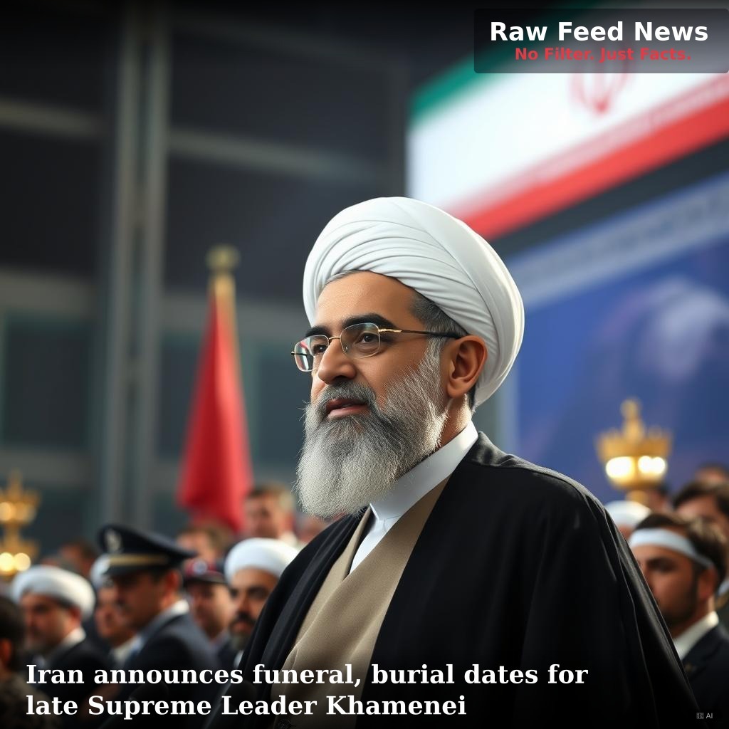 Iran announces funeral, burial dates for late Supreme Leader Khamenei