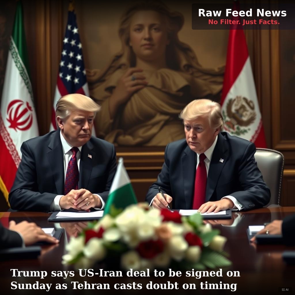 Trump says US-Iran deal to be signed on Sunday as Tehran casts doubt on timing