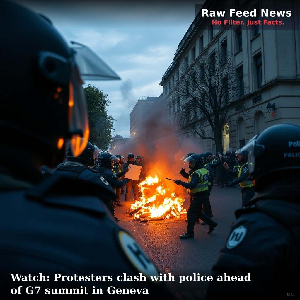 Watch: Protesters clash with police ahead of G7 summit in Geneva