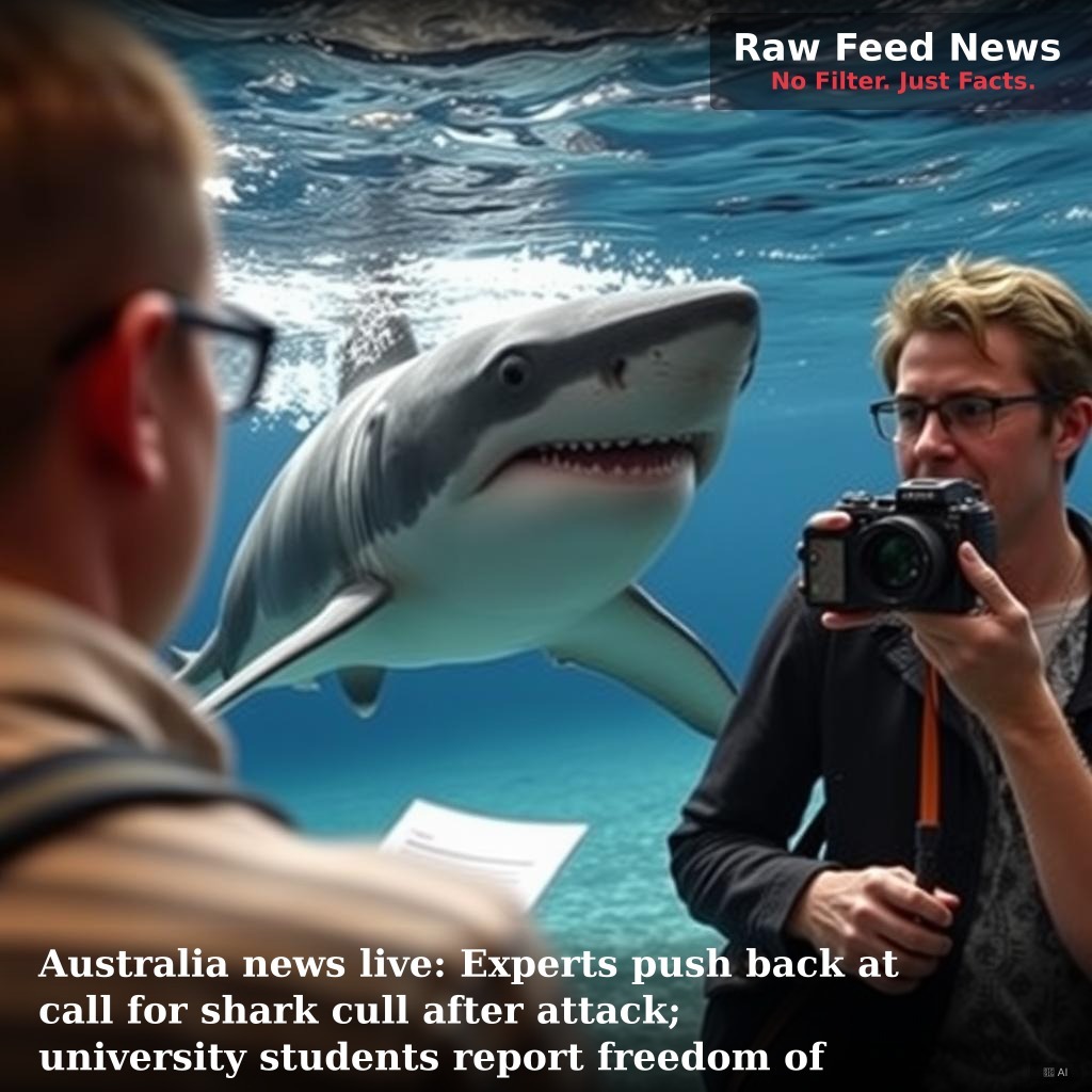 Australia news live: Experts push back at call for shark cull after attack; university students report freedom of speech fears