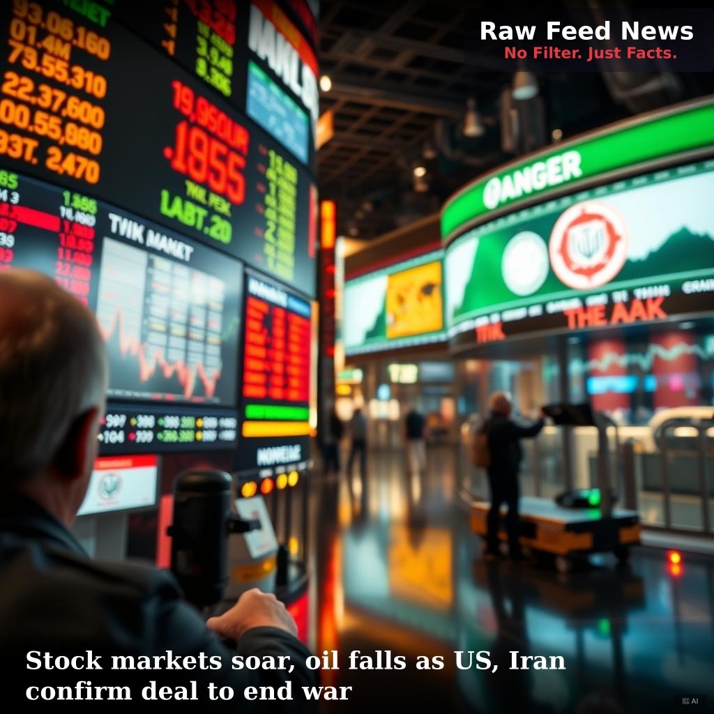 Stock markets soar, oil falls as US, Iran confirm deal to end war