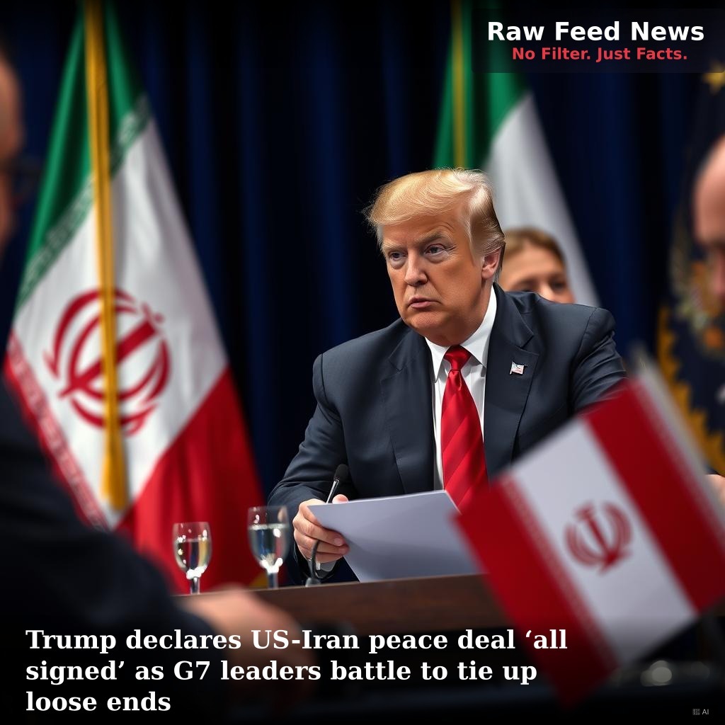Trump declares US-Iran peace deal ‘all signed’ as G7 leaders battle to tie up loose ends