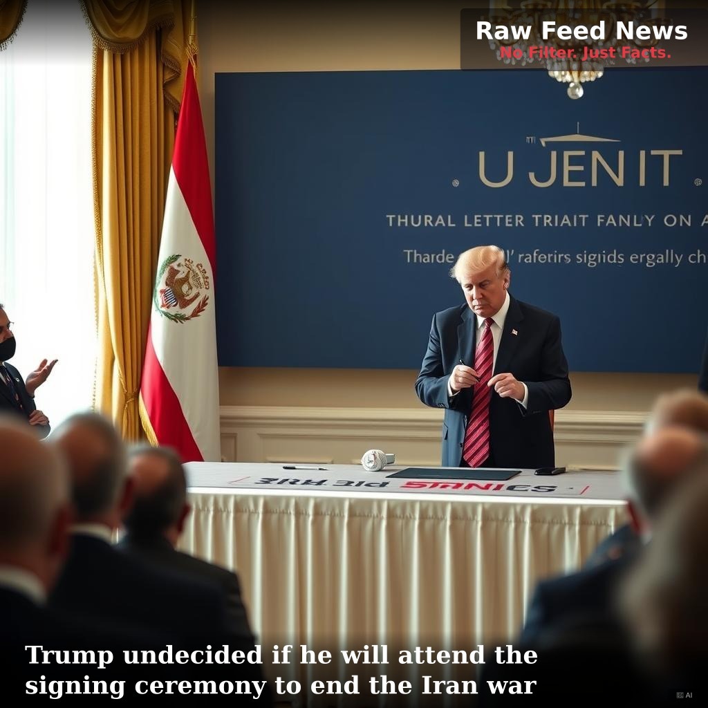 Trump undecided if he will attend the signing ceremony to end the Iran war