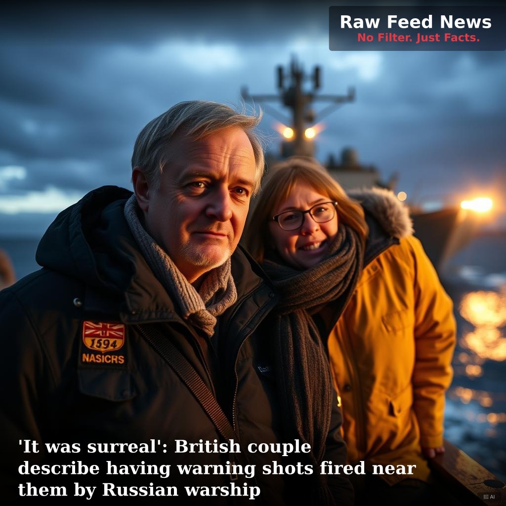 'It was surreal': British couple describe having warning shots fired near them by Russian warship