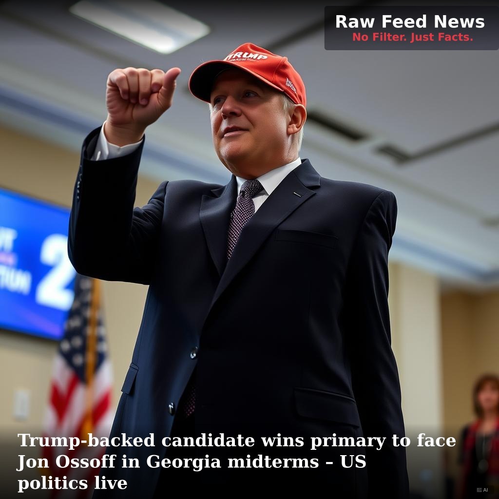 Trump-backed candidate wins primary to face Jon Ossoff in Georgia midterms – US politics live