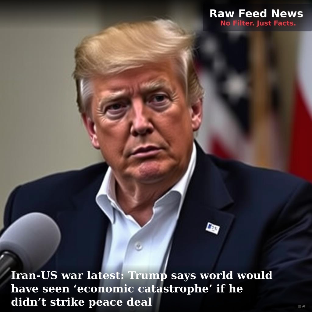 Iran-US war latest: Trump says world would have seen ‘economic catastrophe’ if he didn’t strike peace deal