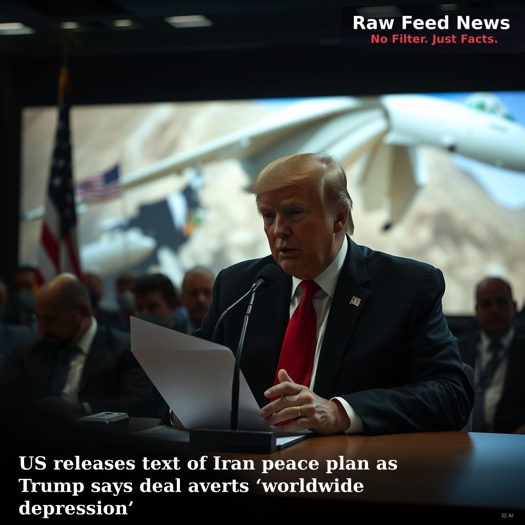 US releases text of Iran peace plan as Trump says deal averts ‘worldwide depression’