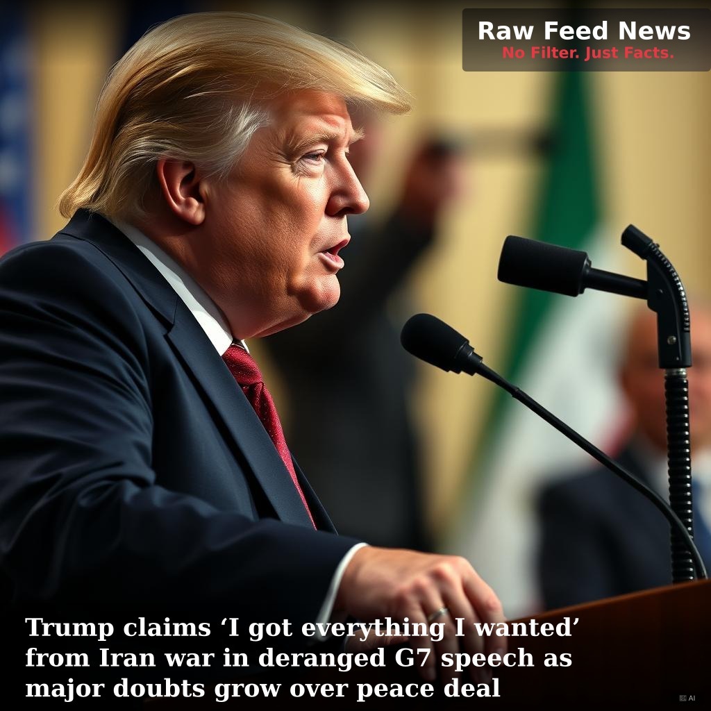 Trump claims ‘I got everything I wanted’ from Iran war in deranged G7 speech as major doubts grow over peace deal