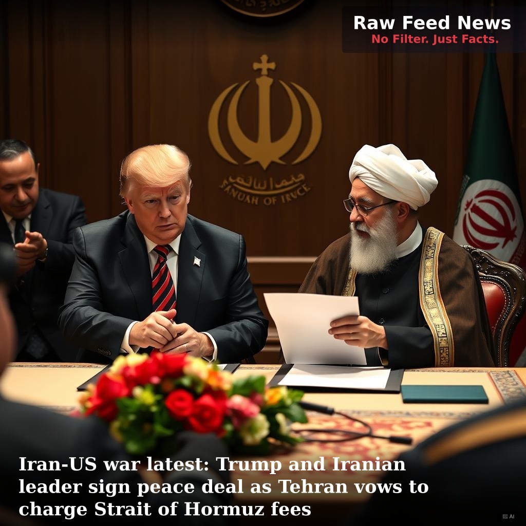 Iran-US war latest: Trump and Iranian leader sign peace deal as Tehran vows to charge Strait of Hormuz fees