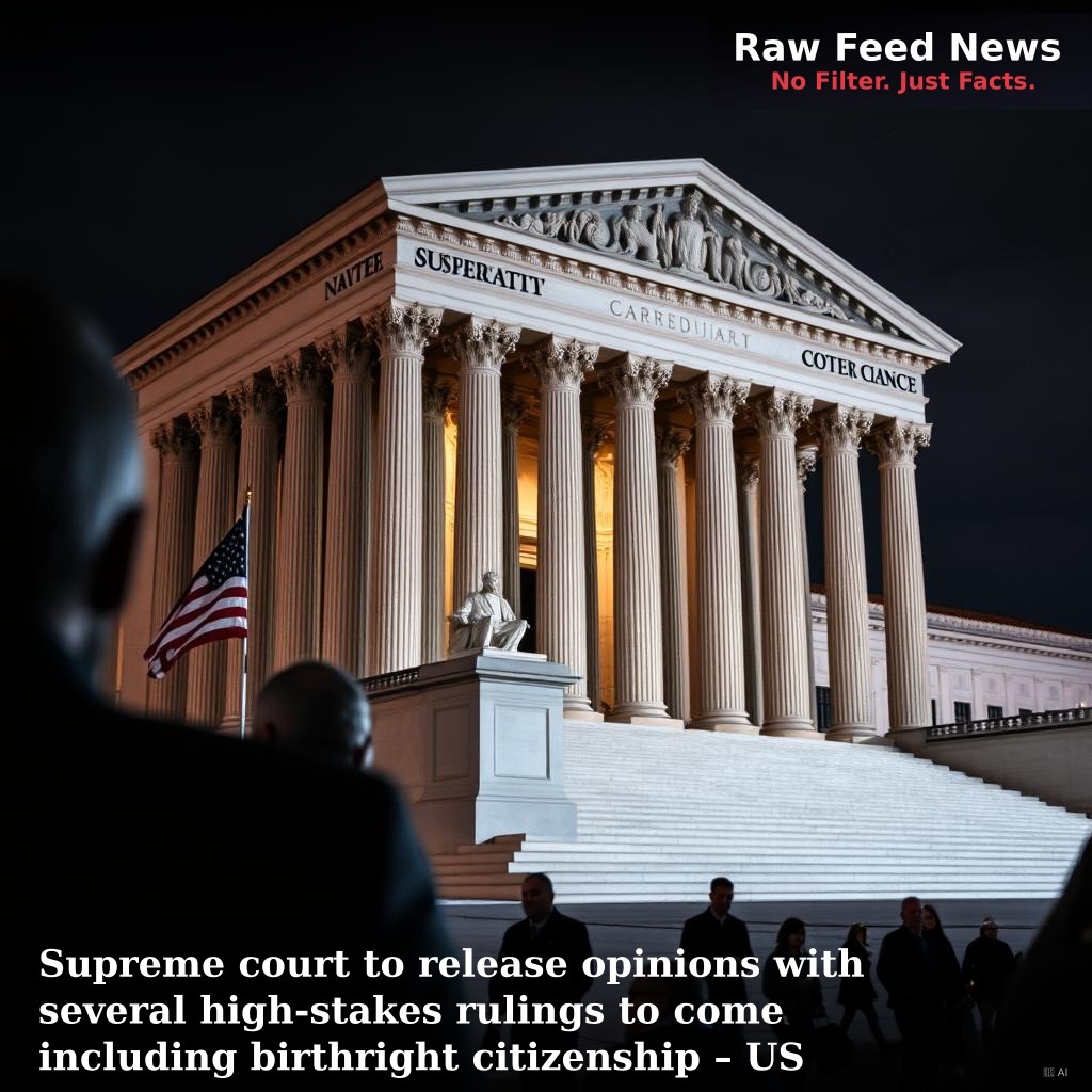 Supreme court to release opinions with several high-stakes rulings to come including birthright citizenship – US politics live
