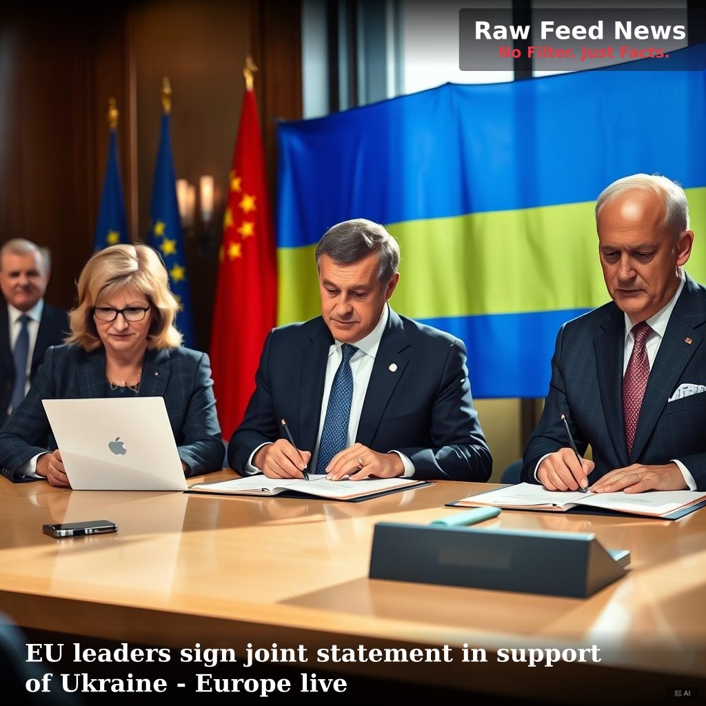 EU leaders sign joint statement in support of Ukraine - Europe live