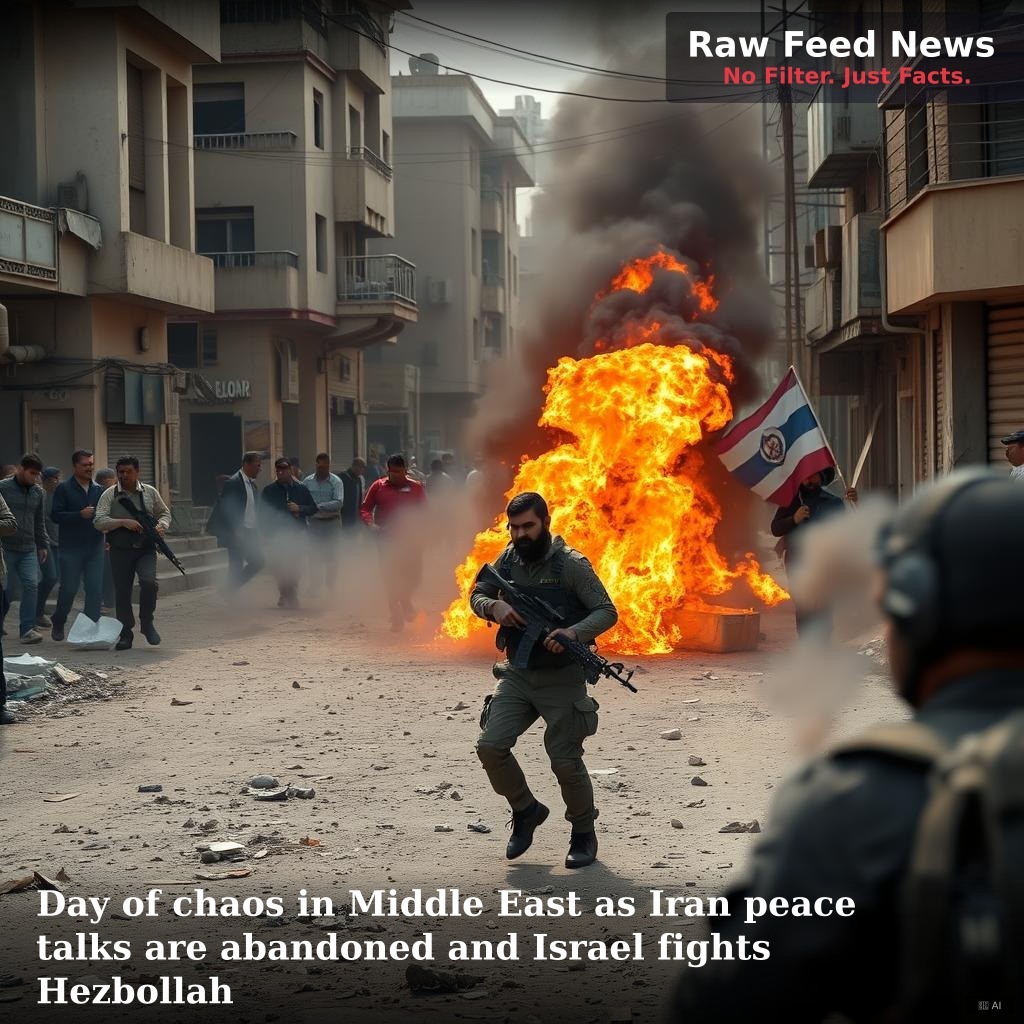 Day of chaos in Middle East as Iran peace talks are abandoned and Israel fights Hezbollah