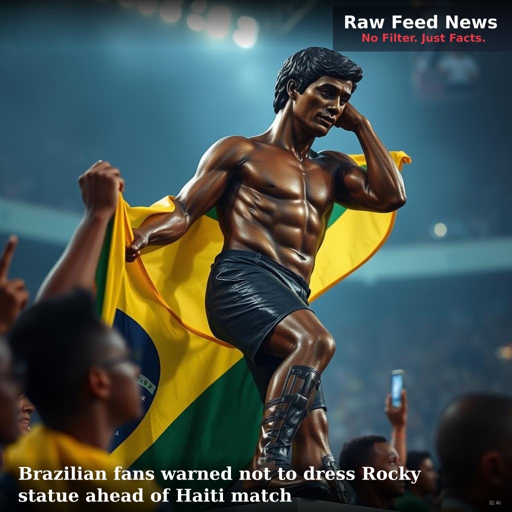 Brazilian fans warned not to dress Rocky statue ahead of Haiti match