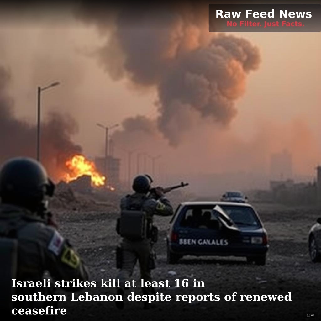 Israeli strikes kill at least 16 in southern Lebanon despite reports of renewed ceasefire