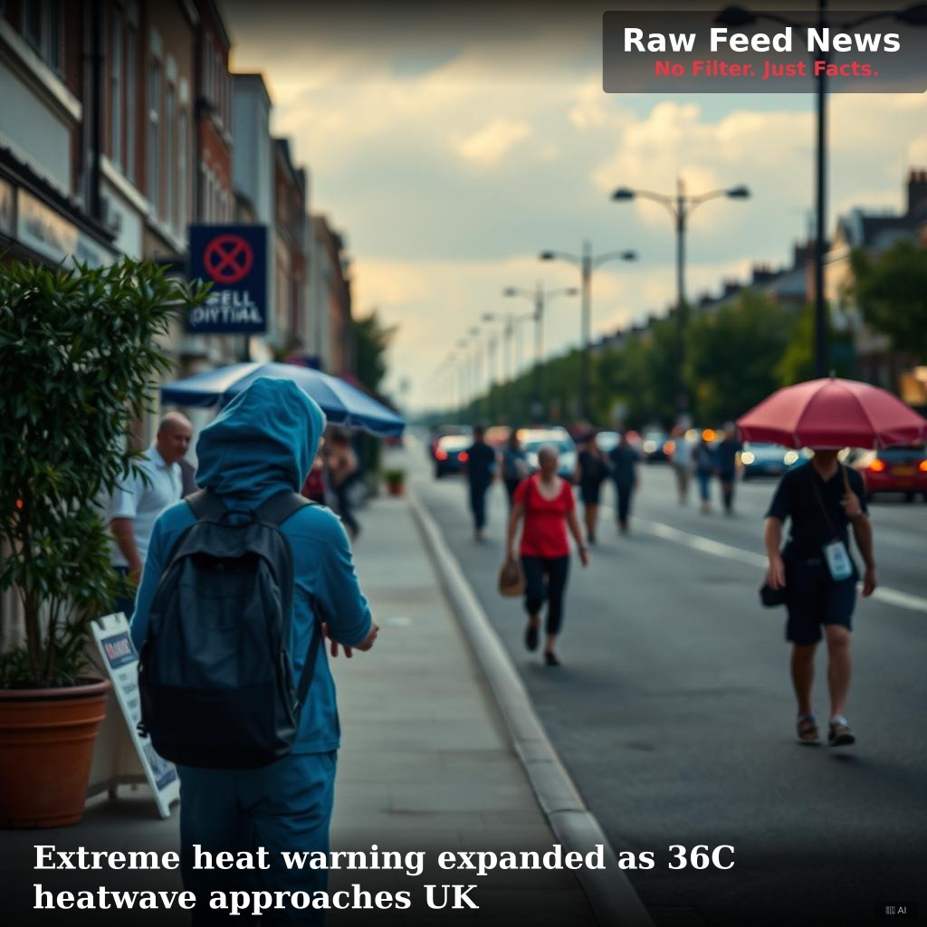 Extreme heat warning expanded as 36C heatwave approaches UK