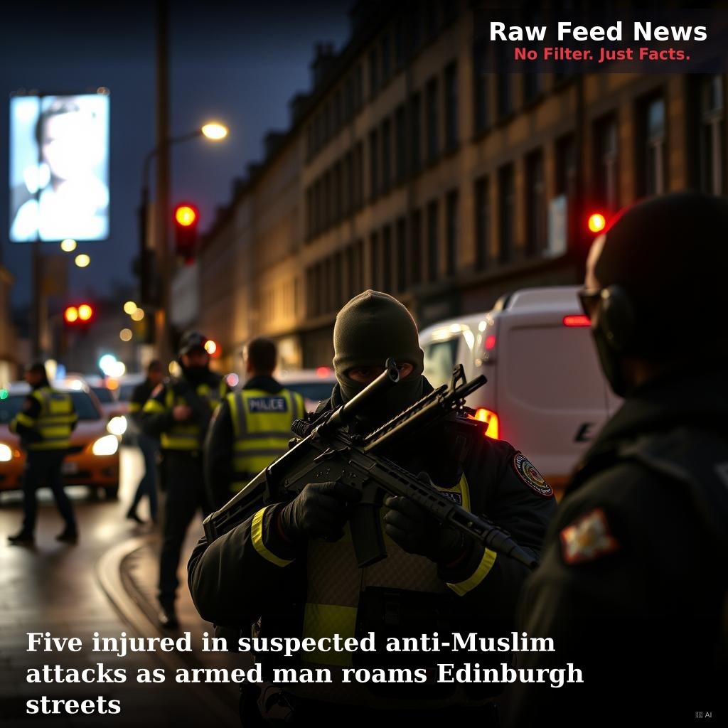 Five injured in suspected anti-Muslim attacks as armed man roams Edinburgh streets