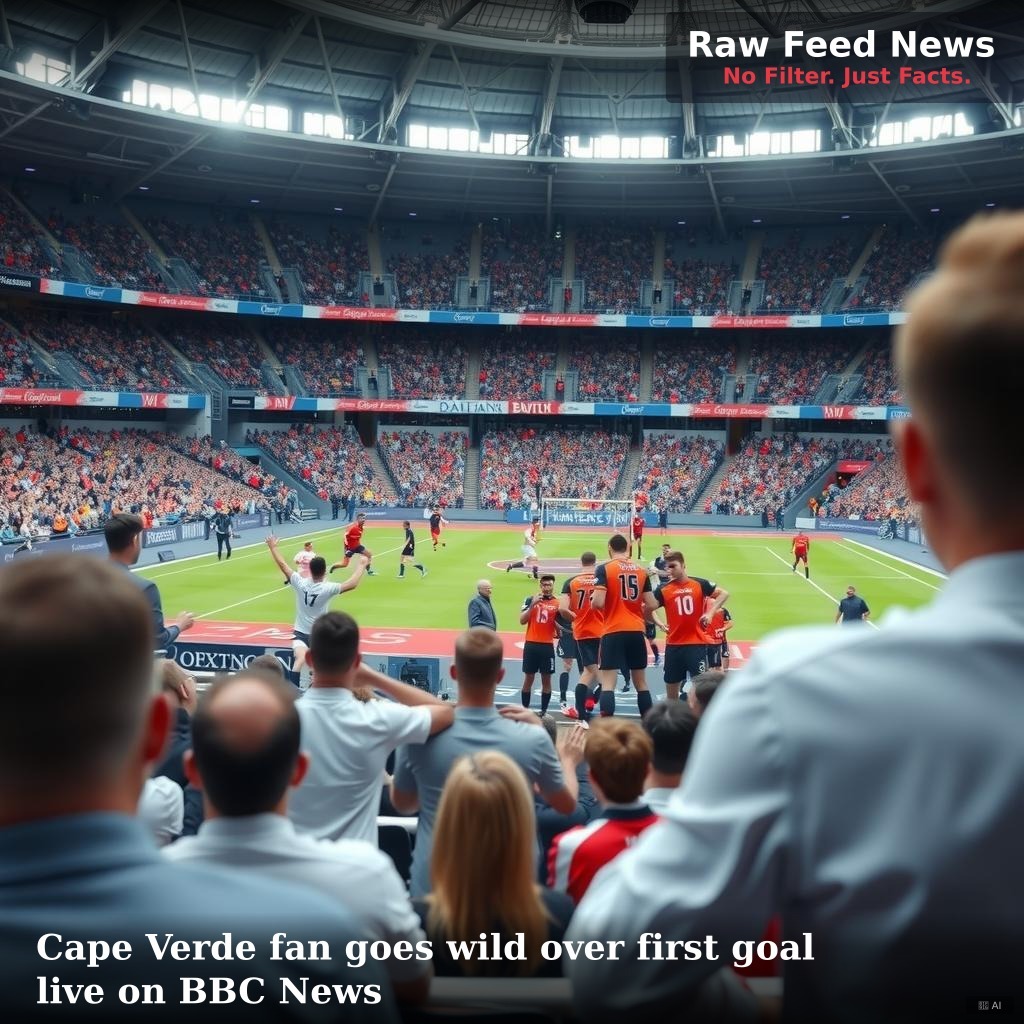 Cape Verde fan goes wild over first goal live on BBC News
