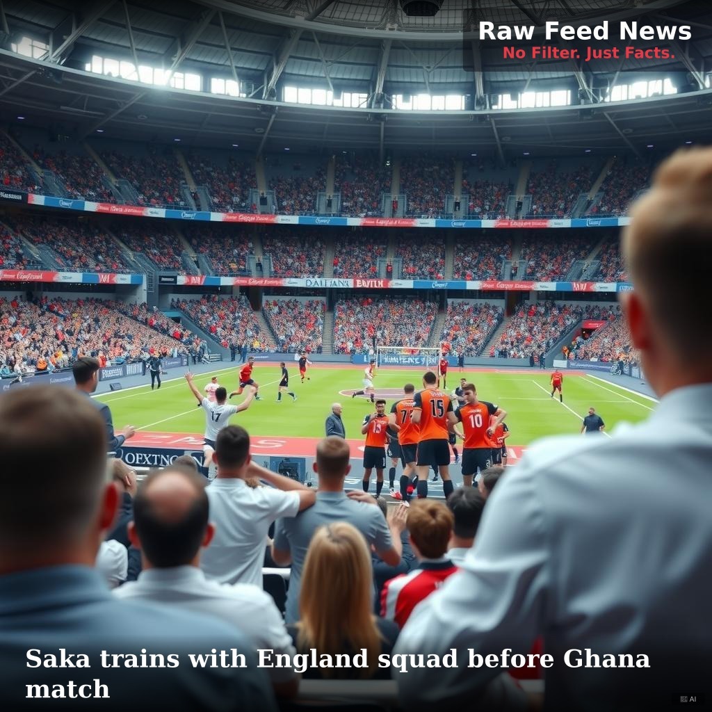 Saka trains with England squad before Ghana match