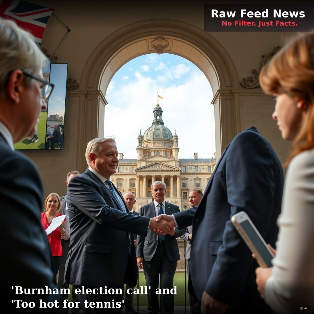 'Burnham election call' and 'Too hot for tennis'