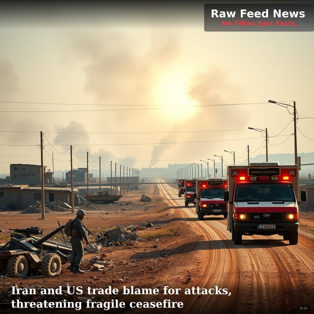Iran and US trade blame for attacks, threatening fragile ceasefire
