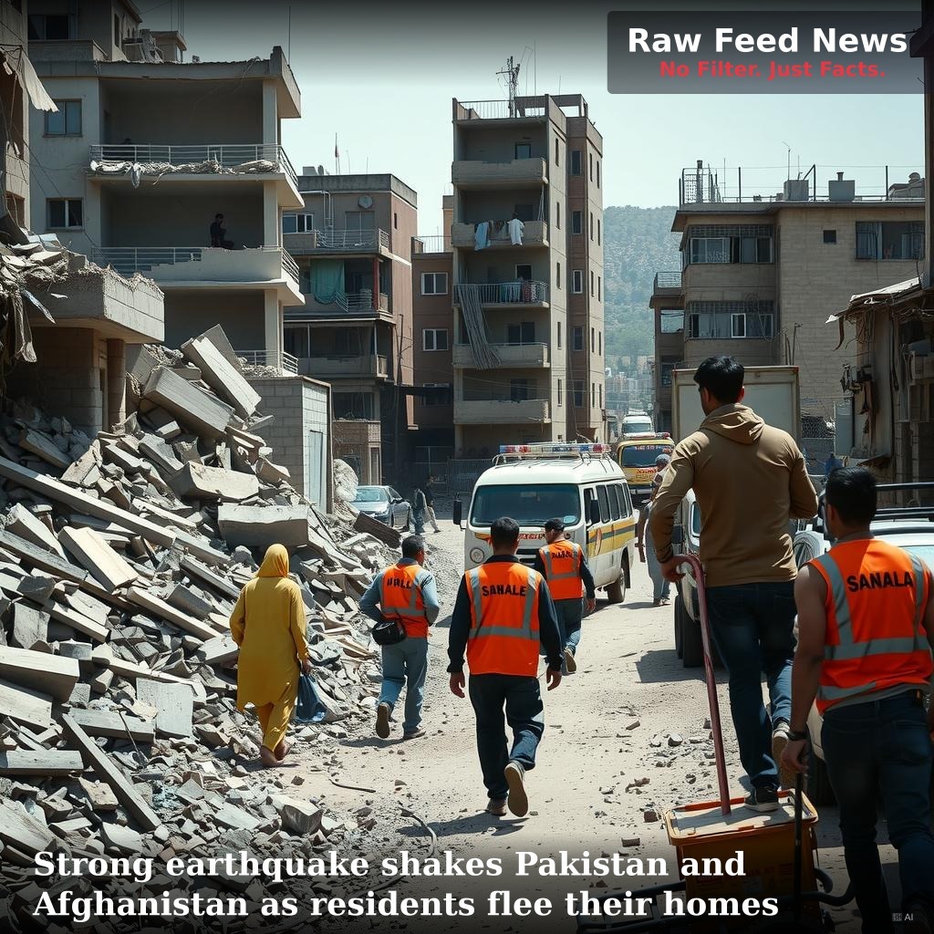 Strong earthquake shakes Pakistan and Afghanistan as residents flee their homes