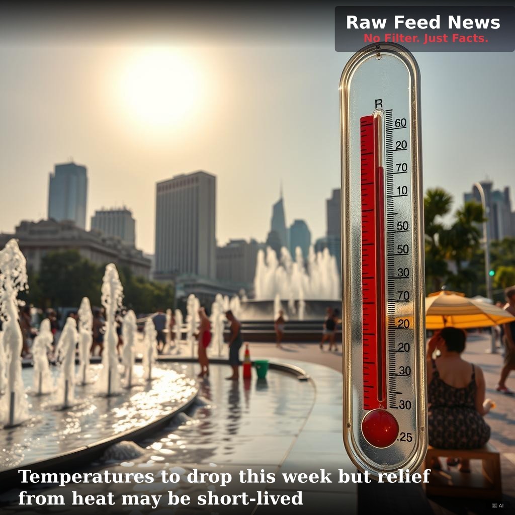 Temperatures to drop this week but relief from heat may be short-lived
