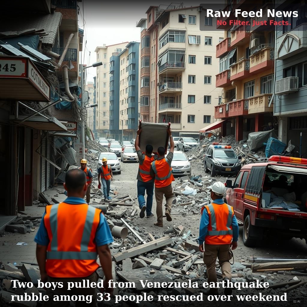 Two boys pulled from Venezuela earthquake rubble among 33 people rescued over weekend