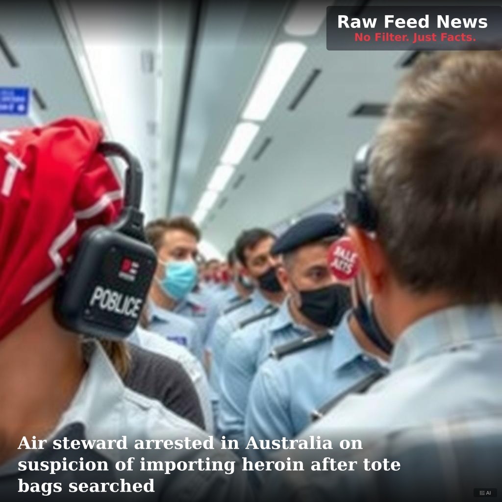 Air steward arrested in Australia on suspicion of importing heroin after tote bags searched