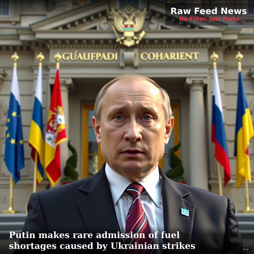Putin makes rare admission of fuel shortages caused by Ukrainian strikes