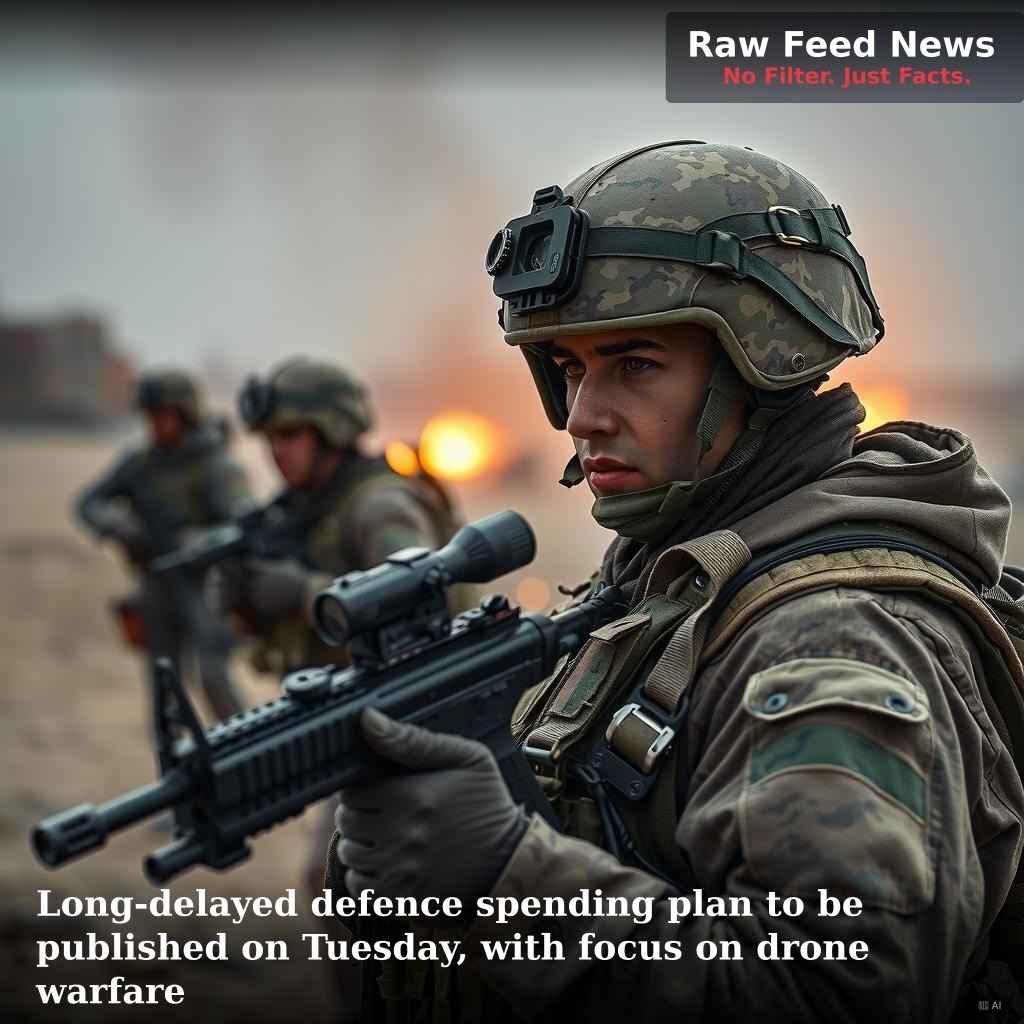 Long-delayed defence spending plan to be published on Tuesday, with focus on drone warfare