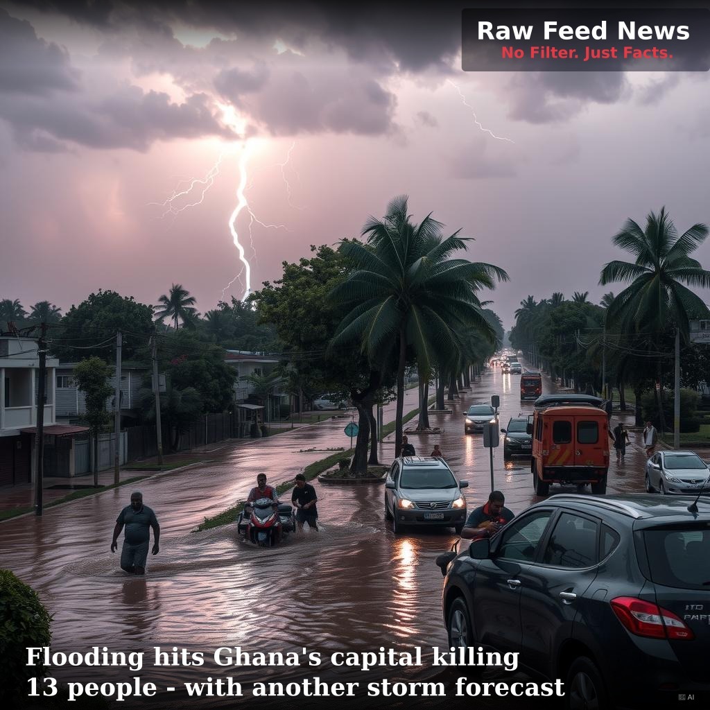 Flooding hits Ghana's capital killing 13 people - with another storm forecast