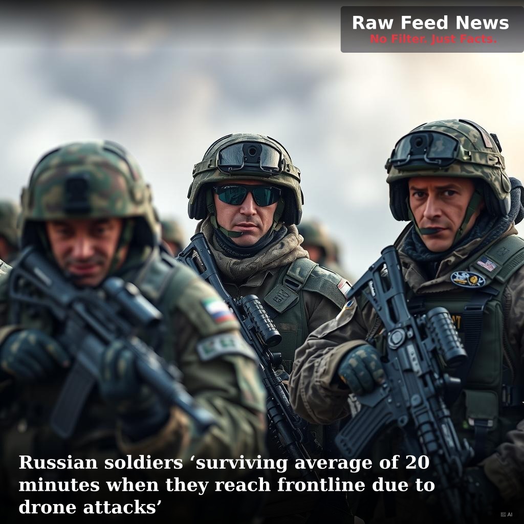 Russian soldiers ‘surviving average of 20 minutes when they reach frontline due to drone attacks’