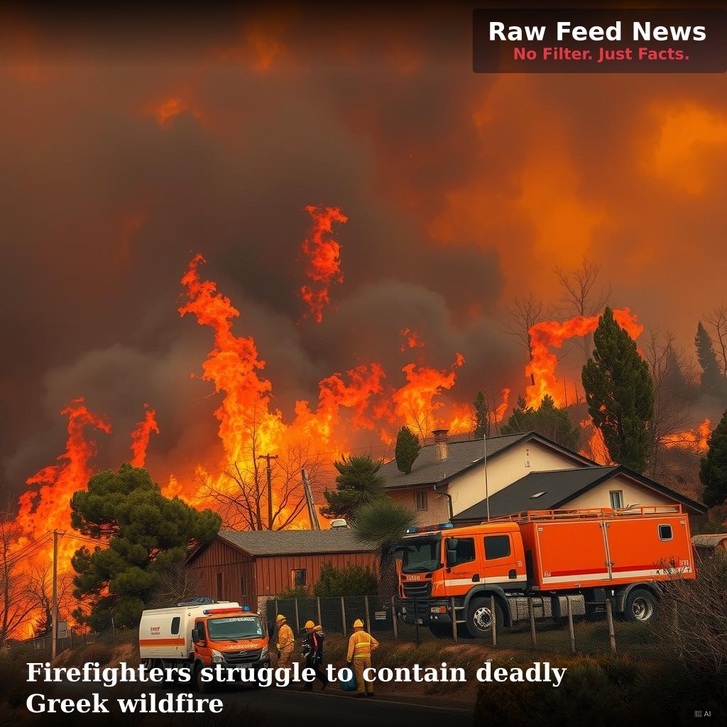 Firefighters struggle to contain deadly Greek wildfire