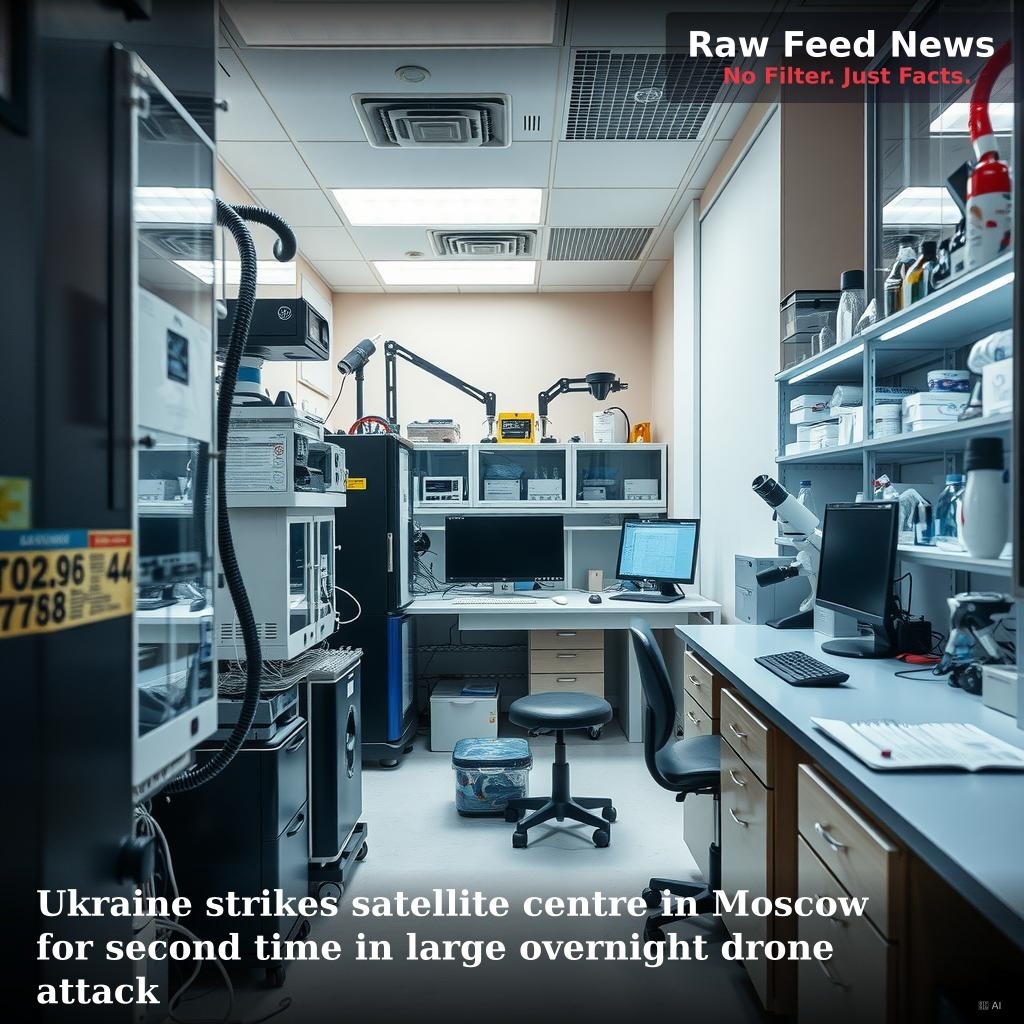 Ukraine strikes satellite centre in Moscow for second time in large overnight drone attack