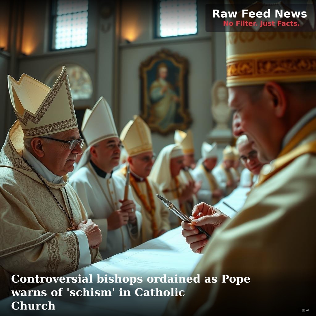 Controversial bishops ordained as Pope warns of 'schism' in Catholic Church
