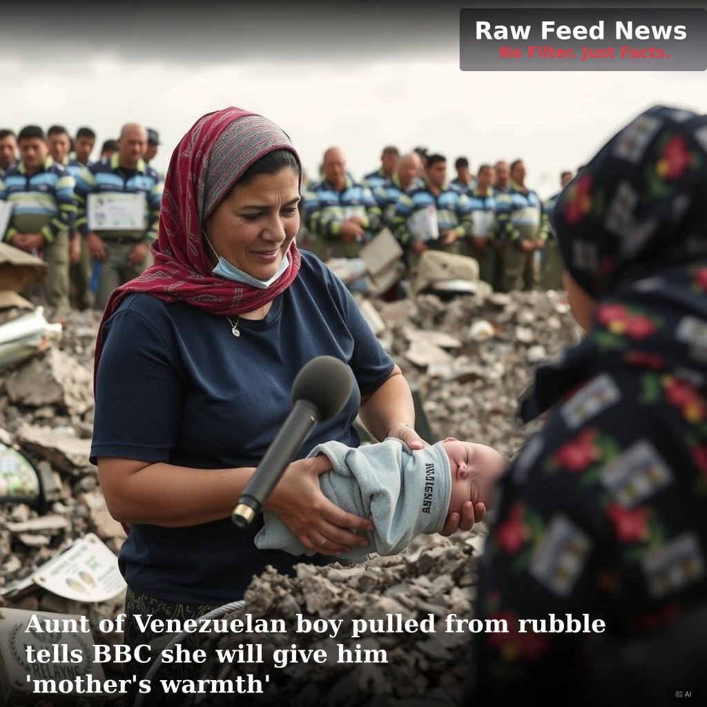 Aunt of Venezuelan boy pulled from rubble tells BBC she will give him 'mother's warmth'
