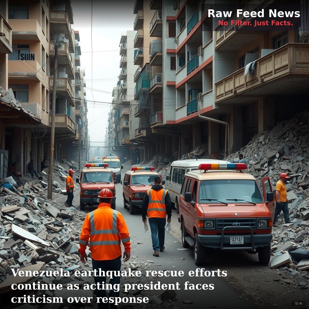 Venezuela earthquake rescue efforts continue as acting president faces criticism over response