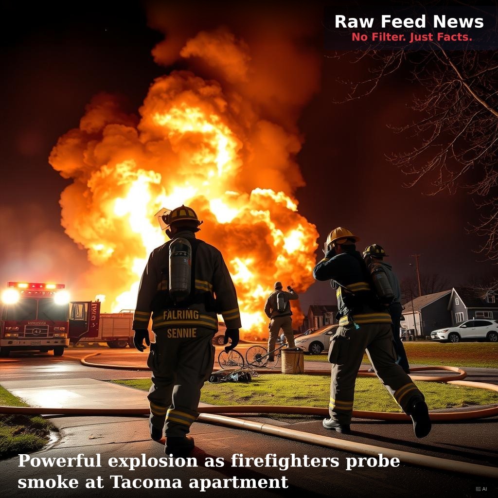 Powerful explosion as firefighters probe smoke at Tacoma apartment