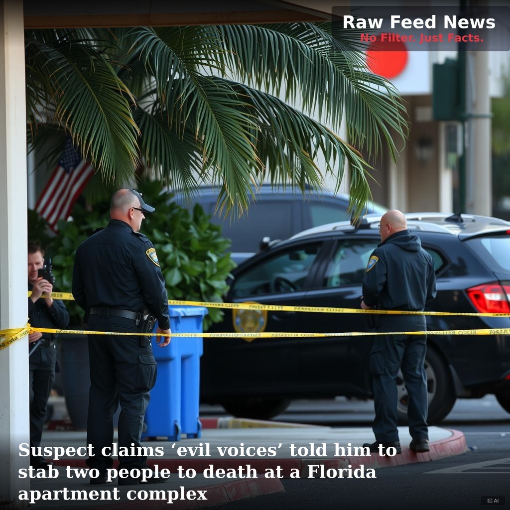 Suspect claims ‘evil voices’ told him to stab two people to death at a Florida apartment complex