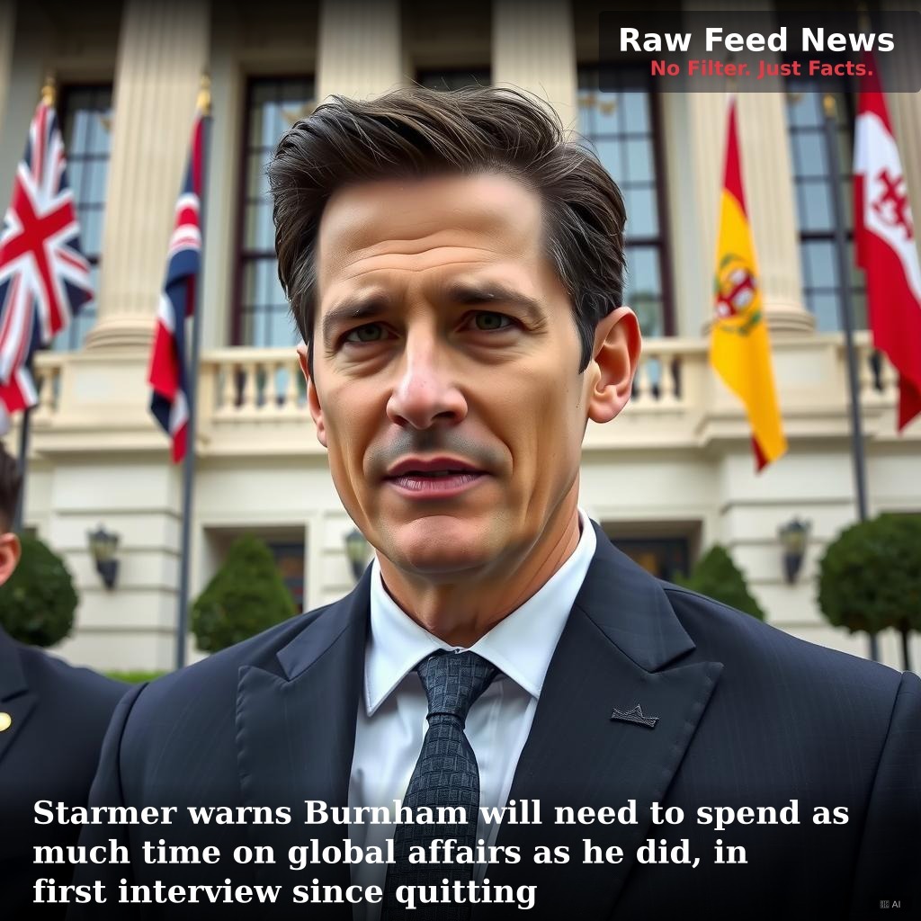 Starmer warns Burnham will need to spend as much time on global affairs as he did, in first interview since quitting