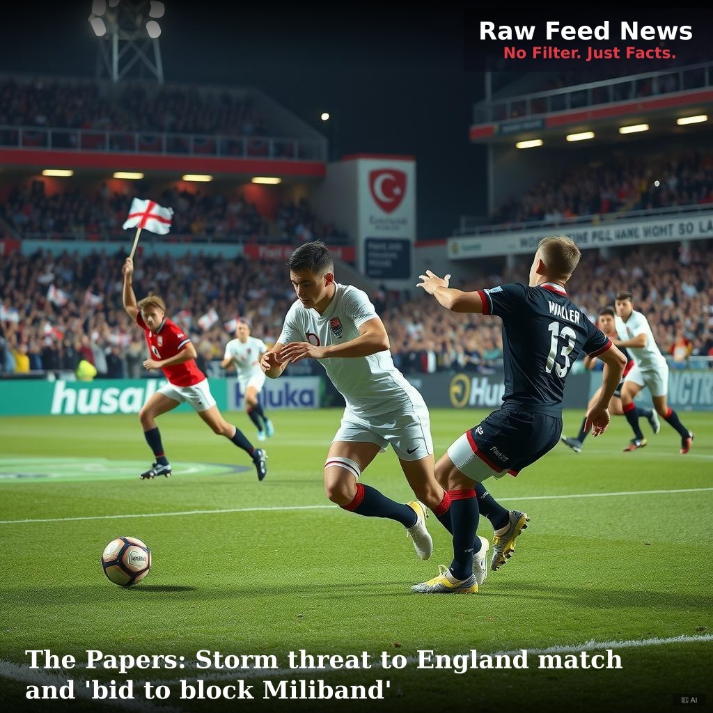 The Papers: Storm threat to England match and 'bid to block Miliband'