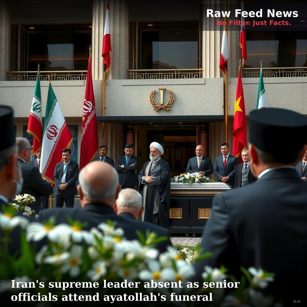 Iran's supreme leader absent as senior officials attend ayatollah's funeral
